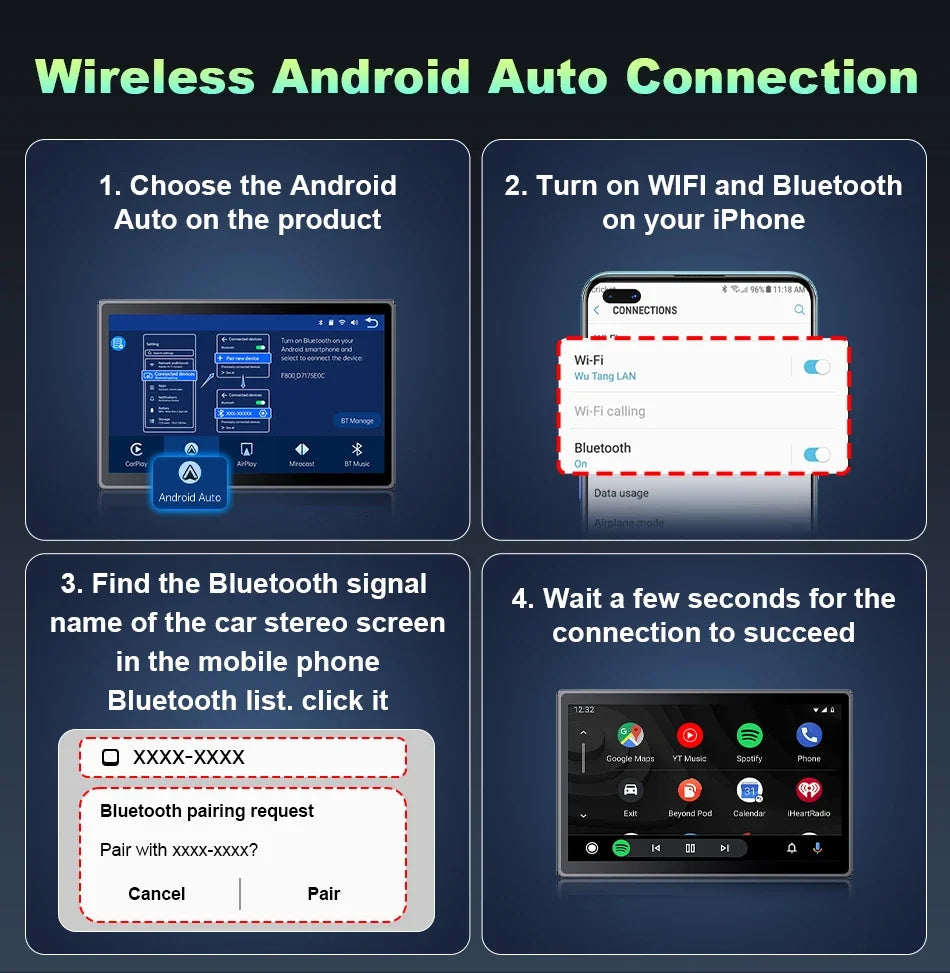 New 8 inch Carplay Screen for Car Wireless Carplay Android Auto Horizontal and Vertical Screen Navigation GPS Portable Car Radio