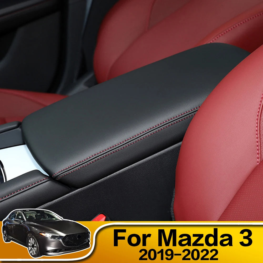 1PCS Auto Decoration Accessories Car Center Console Armrests Box Cover Decorative Interior Trim For Mazda 3 2019 2020 2021 2022