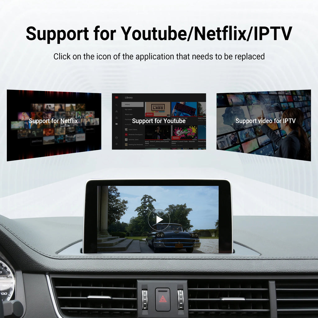 Play2Video Pro Wireless CarPlay Android Auto Adapter Built-in Video App for Youtube Multimedia TV Car Accessories for Netflix