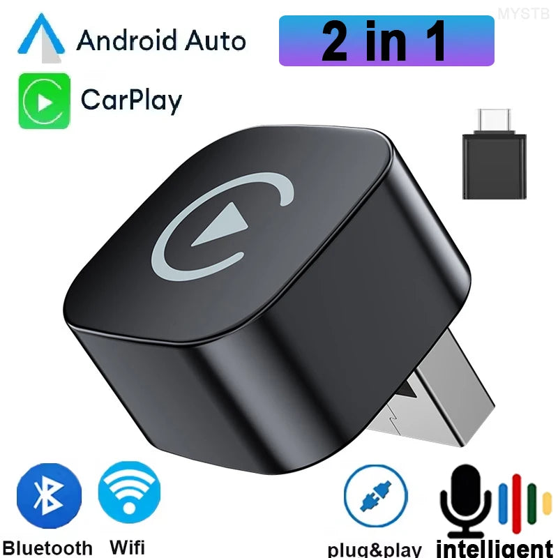 Carplay AI Box Android 13 Original Wired Carplay 2in1 wifi Bluetooth mini Portable Auto Cars Wireless Carplay Android Auto Box