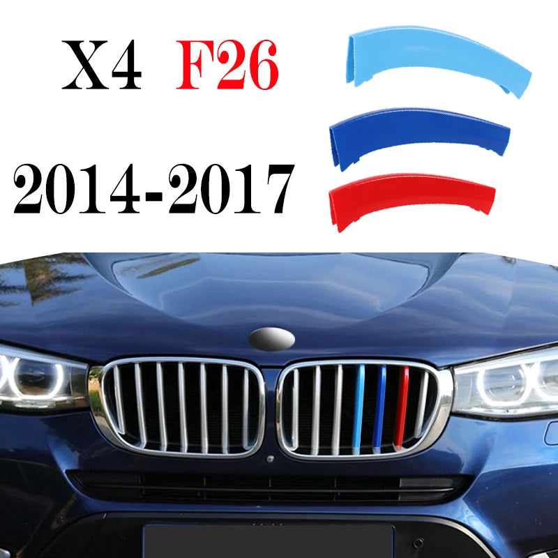 3 قطع شريط تزيين شبكة السيارة لسيارات BMW X1 X2 X3 X4 X5 X6 X7 E84 F48 F49 F39 E83 F25 G01 F26 G02 E70 F15 E53 G05 E71 E72 F16 G06 G07