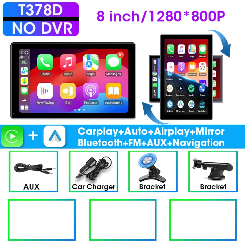 New 7/8/9" Carplay Screen for Car Vertical Screen Car Radio Wireless Carplay Android Auto Multimedia Video Player Car Monitors