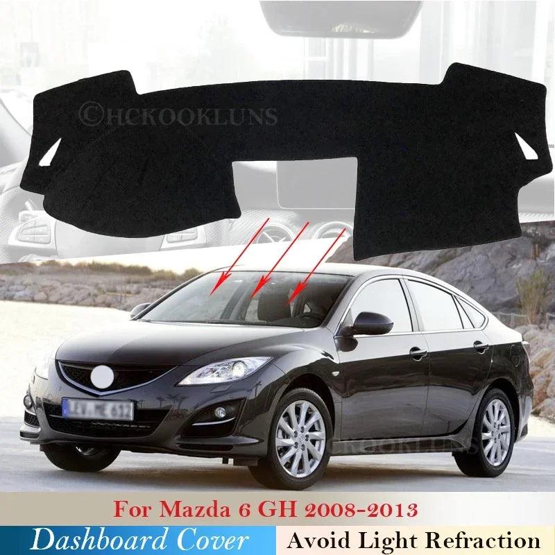 Anti-Slip Mat Dashboard Cover Carpet Sunshade Dashmat Accessories for Mazda 6 2008~2013 Atenza 2009 2010 2011 2012