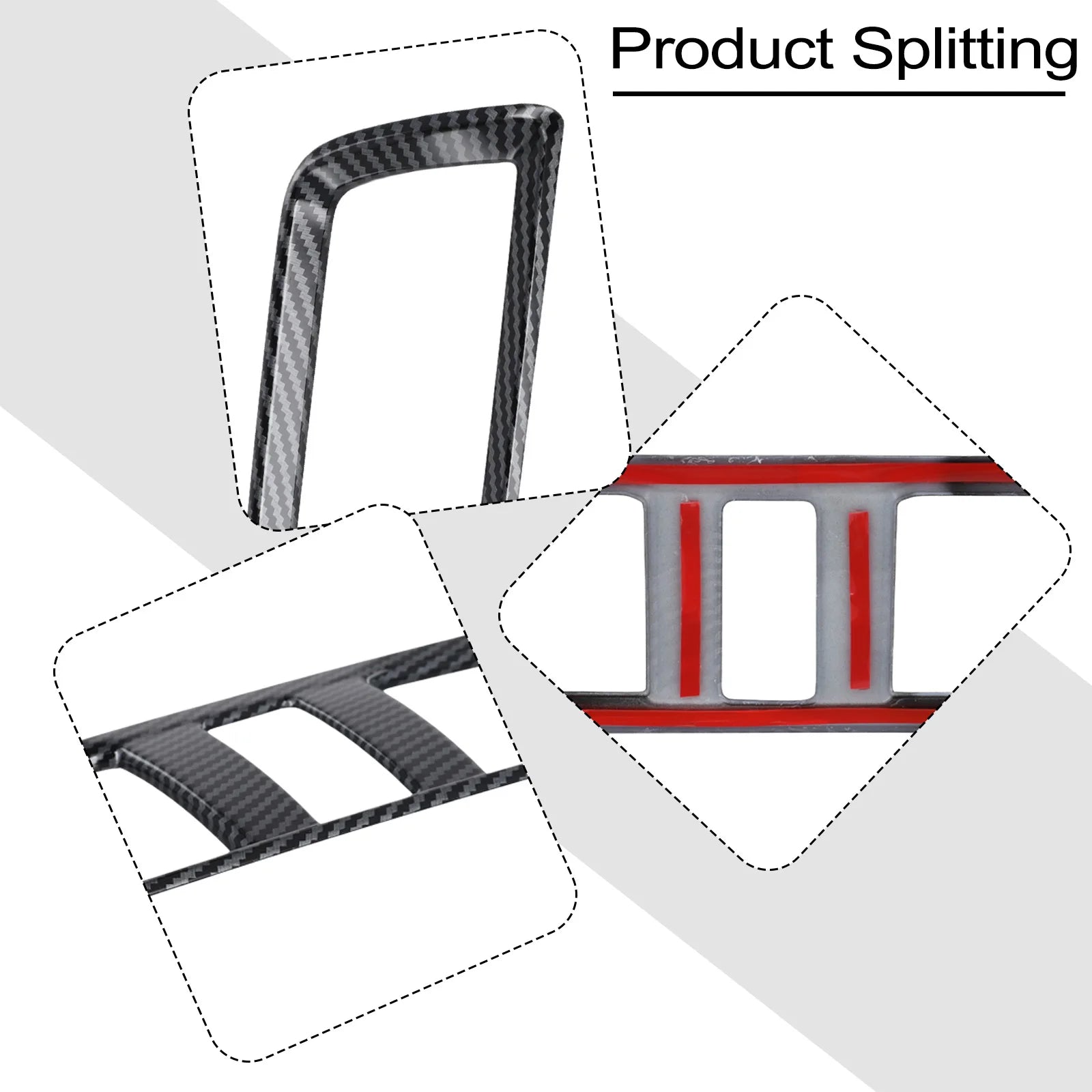 Carbon Fiber Middle Air Outlet Vent Cover Frame Trim For Mazda 3 Axela 2014-2019 Replacement Automobiles Parts