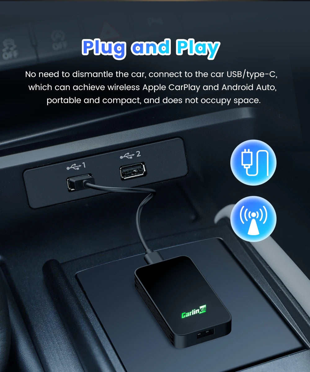 CarlinKit 5.0 & CarlinKit 4.0 Wireless CarPlay Android Auto Waze Music Spotify Auto For Audi Golf Peugeot Mazda KIA Mercedes MG