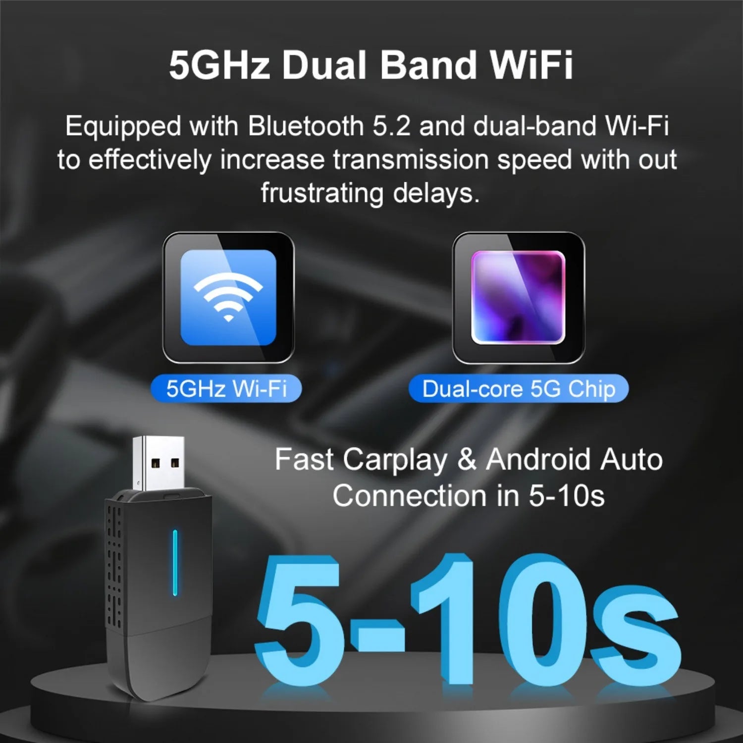 Car Wired To Wireless Carplay Box Car Interconnection Box Car Adapter Wireless Carplay Box Plug and Play