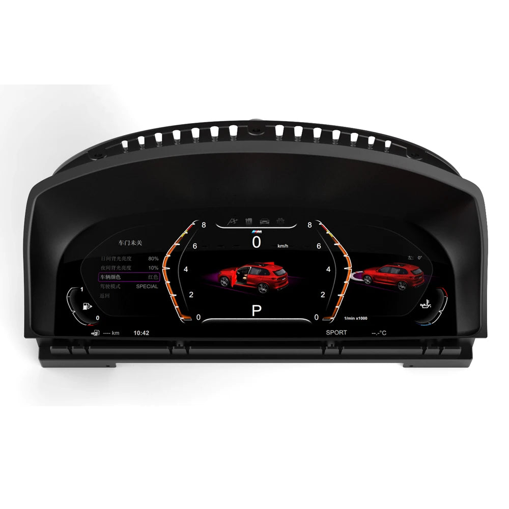 عداد السرعة بشاشة LCD مقاس 12.3 بوصة يعمل بنظام Linux لسيارة BMW الفئة السابعة E66 E65 745 750 760، لوحة عدادات رقمية، لوحة القيادة، التوصيل والتشغيل