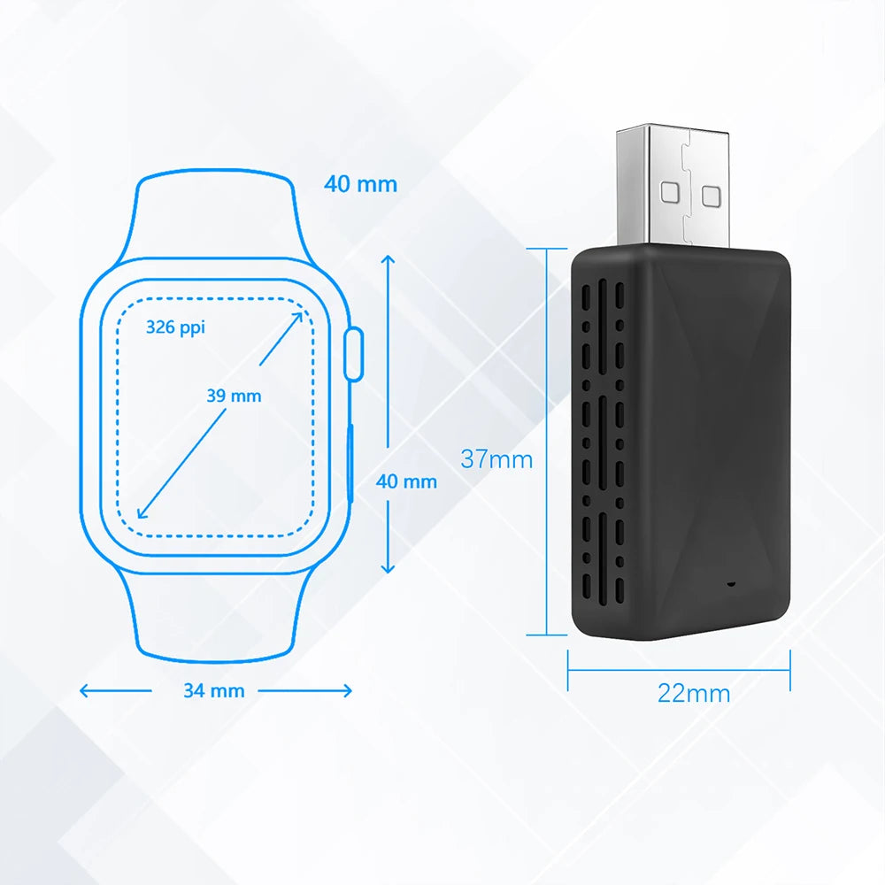 2 in 1 AI Box Mini Adapter Wired to Wireless Carplay&Android Auto Compatible with 99% of Cars Plug and Play WiFi Smart Dongle