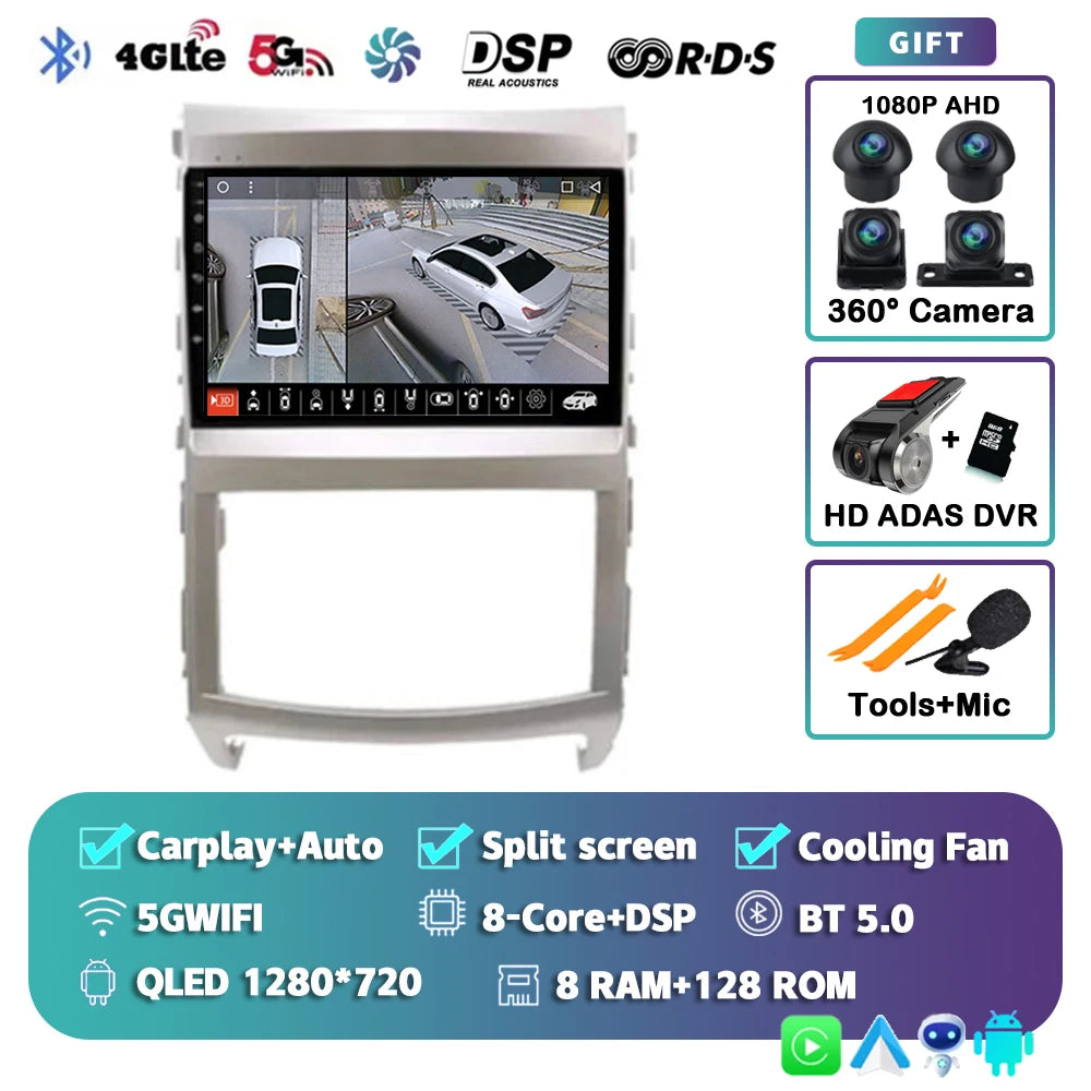 Android 14 For Hyundai Veracruz ix55 2006-2015 2K QLED Android Car Radio Multimedia Video Player GPS Stereo CarPlay 4G Head Unit