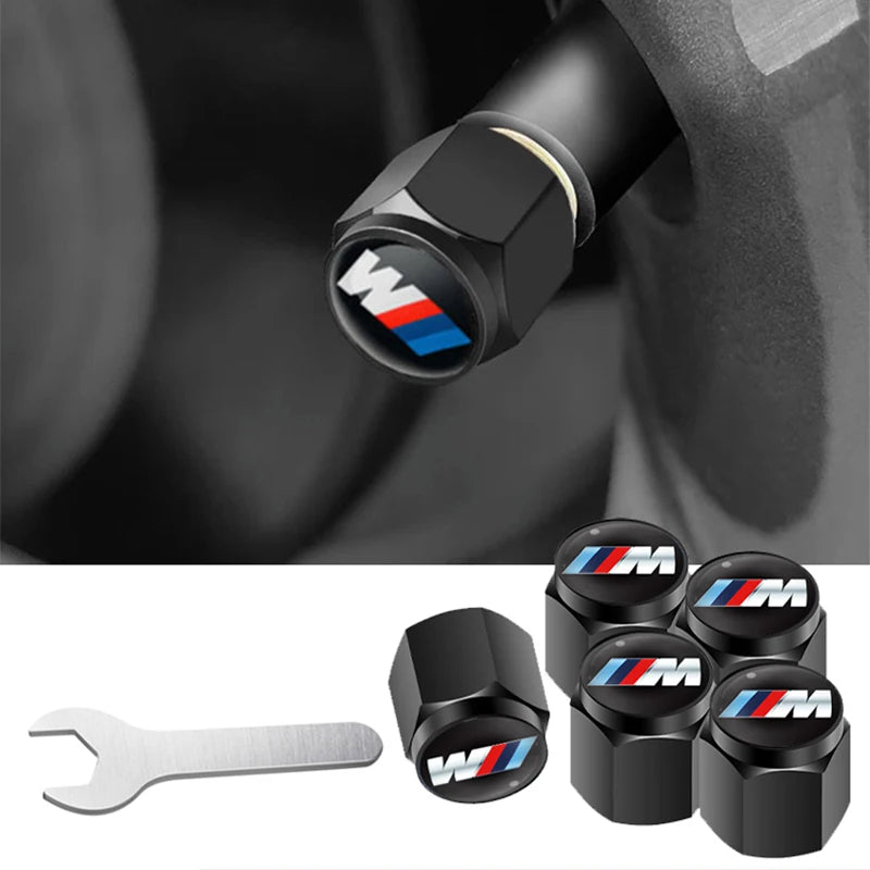 ملصق زخرفي معدني لغطاء صمام إطار السيارة لسيارة BMW E30 E38 E39 E46 E60 E61 E90 X5 X6 E70 E83 F30 F32 ملحقات تعديل غطاء صمام إطار السيارة