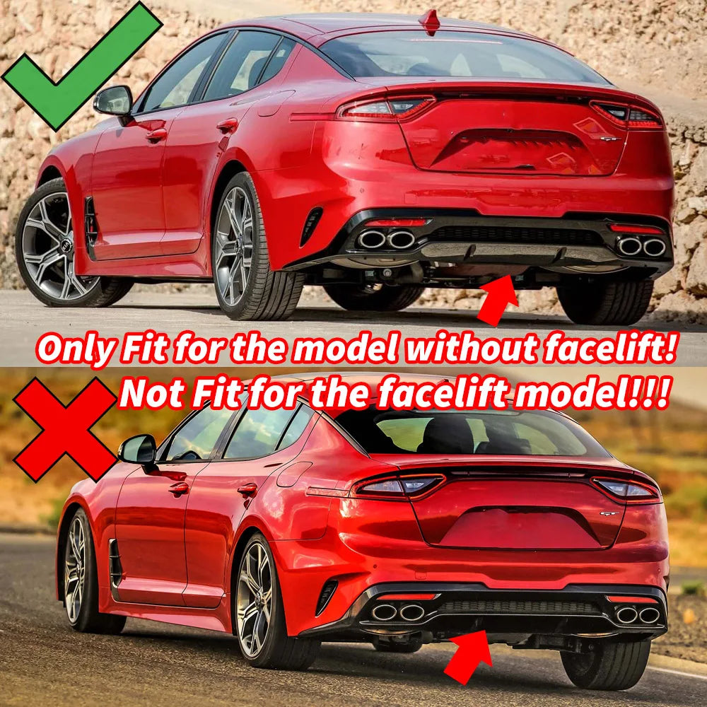 Carbon Fiber Style/Gloss Black Car Rear Bumper Diffuser Lip Spoiler For KIA Stinger 2018 2019 2020 2021 Rear Diffuser Body Kit
