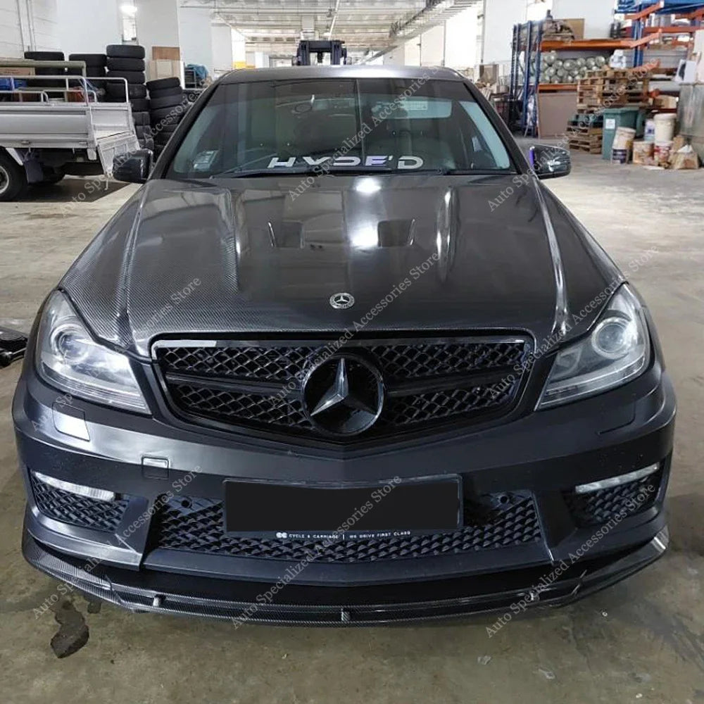 طقم هيكل سيارة مرسيدس W204 S204 A204 C Class، شفة المصد الأمامية، موزع الهواء، C63 AMG، سيدان/كوبيه/استايت 2011-2015