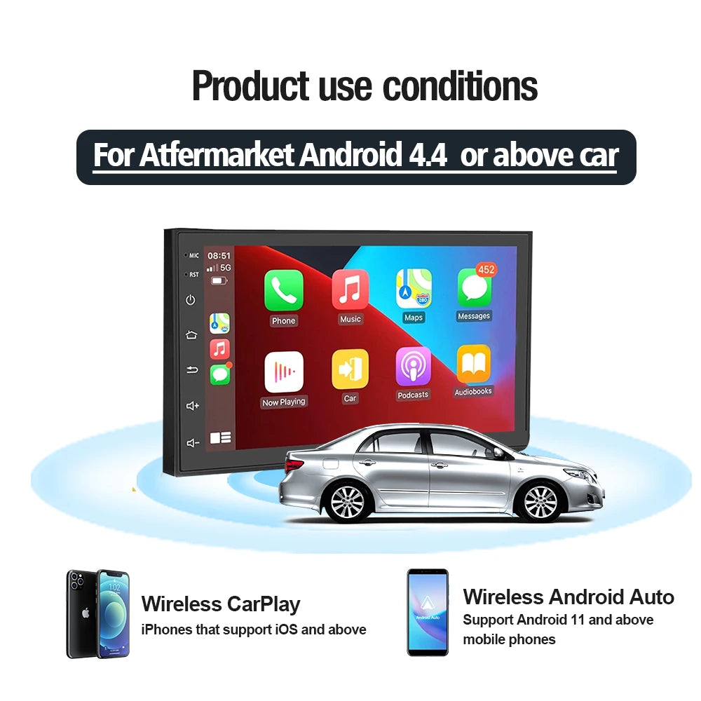 CarlinKit Wired or Wireless CarPlay Adapter USB Android Auto Dongle for Android Car Multimedia Mirrorlink Waze Spotify Autokit