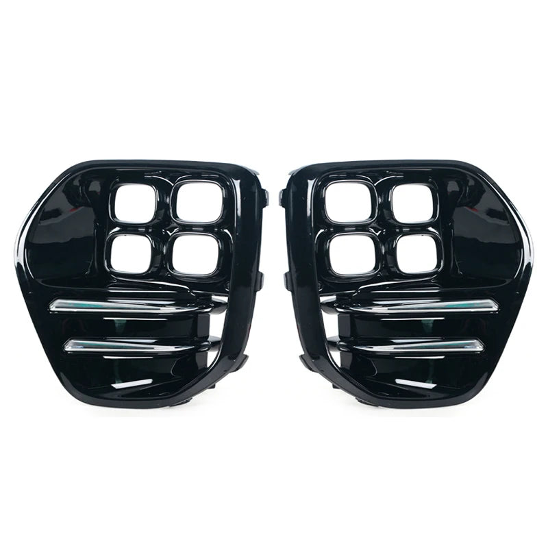 Frront Bumper Fog Light Cover Grille For KIA Sportage GT LINE MK4 2016 2017 2018 Headlight Shade Bright Black Car Accessories