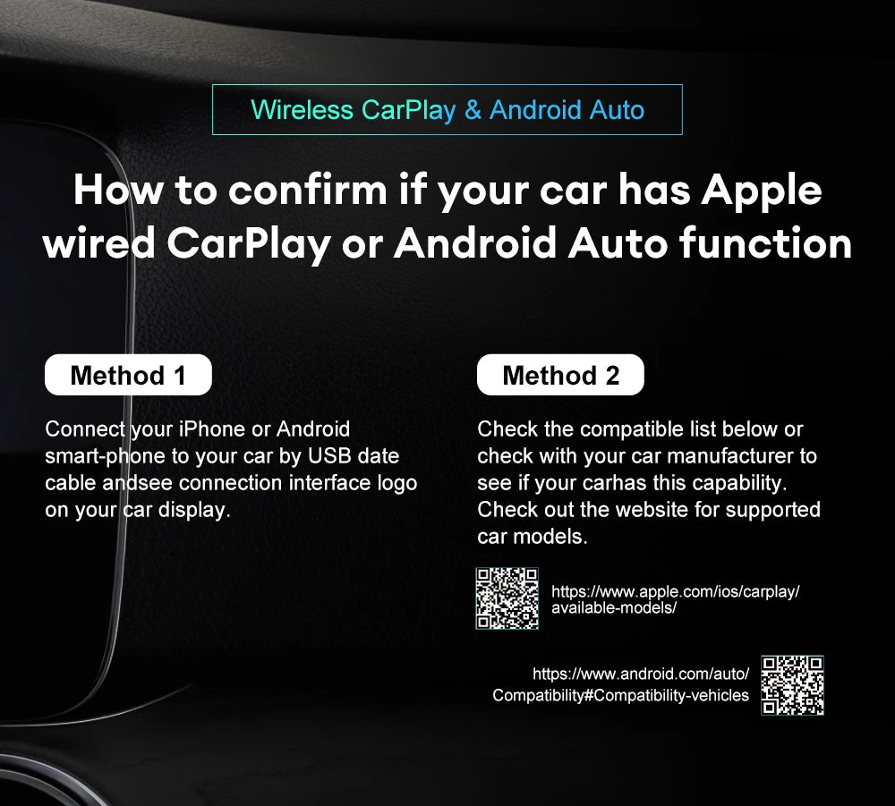2025 2in1 Wireless Carplay&Android Auto Box 2in1 Wired to Wireless Dongle Automatic Connect Adapter Bluetooth Plug&Play Mini Box