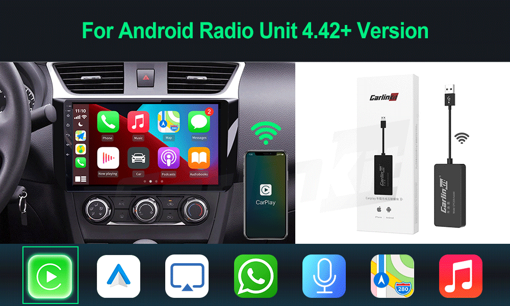 CarlinKit Wired or Wireless CarPlay Adapter USB Android Auto Dongle for Android Car Multimedia Mirrorlink Waze Spotify Autokit