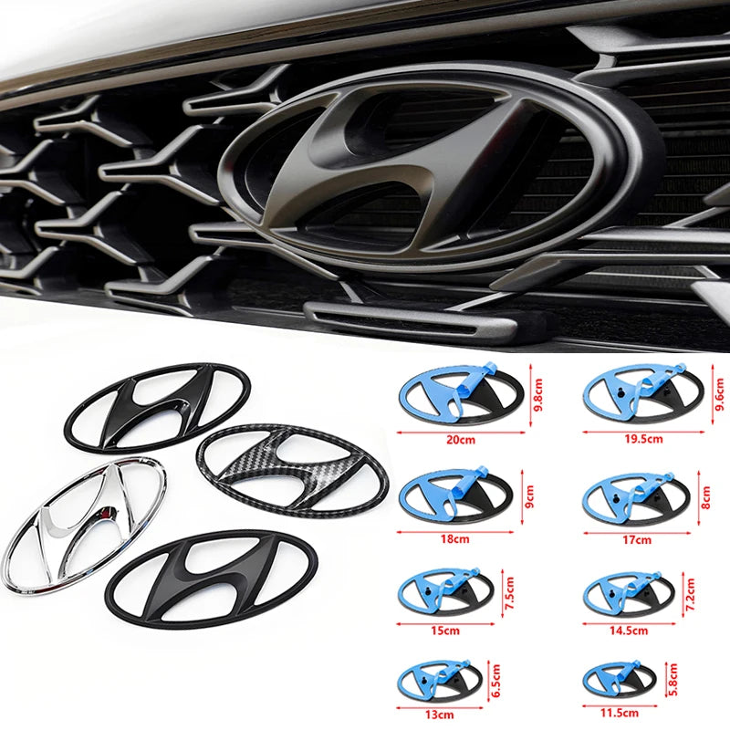 ABS Hyundai Car Logo Front Grille Decoration Sticker Accessories For Tucson I40 ix25 ix35 Emblem Accent Elantra Santa fe Sonata