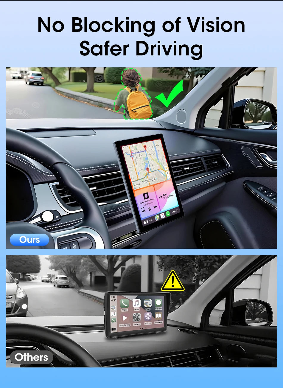 New 7/8/9" Carplay Screen for Car Vertical Screen Car Radio Wireless Carplay Android Auto Multimedia Video Player Car Monitors