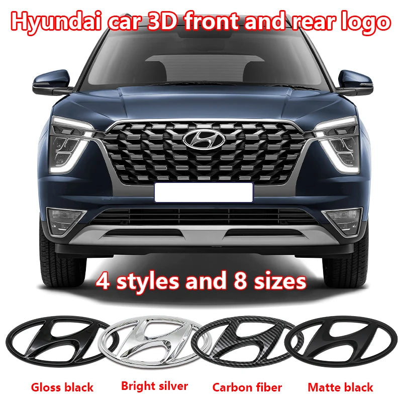 ABS Hyundai Car Logo Front Grille Decoration Sticker Accessories For Tucson I40 ix25 ix35 Emblem Accent Elantra Santa fe Sonata