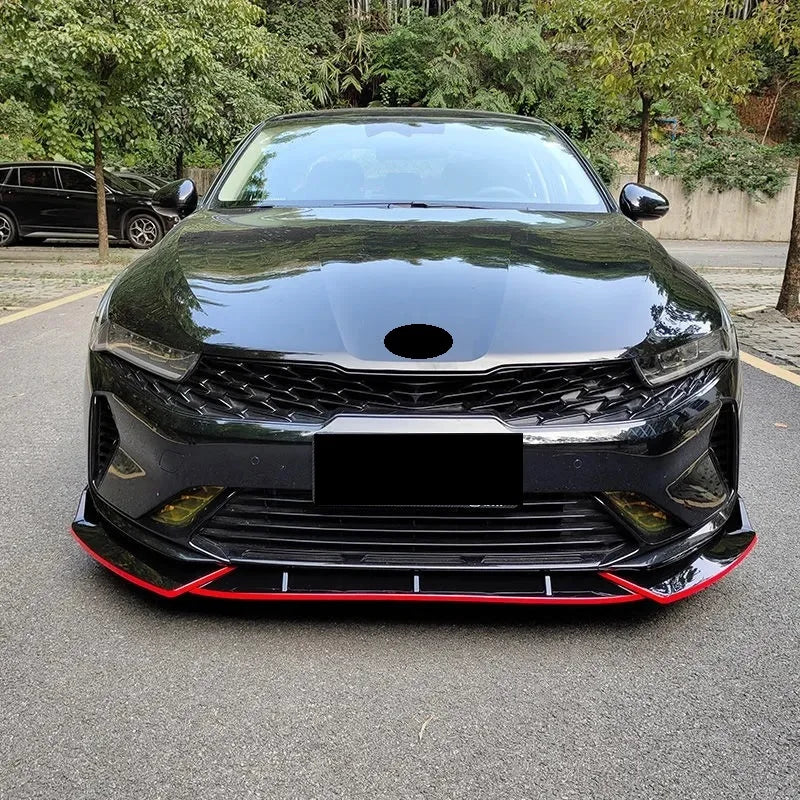 3PCS Glossy Look Front Bumper Spoiler Trim Lip Front Bumper Lip Carbon Fiber Look For KIA K5 2020-2021