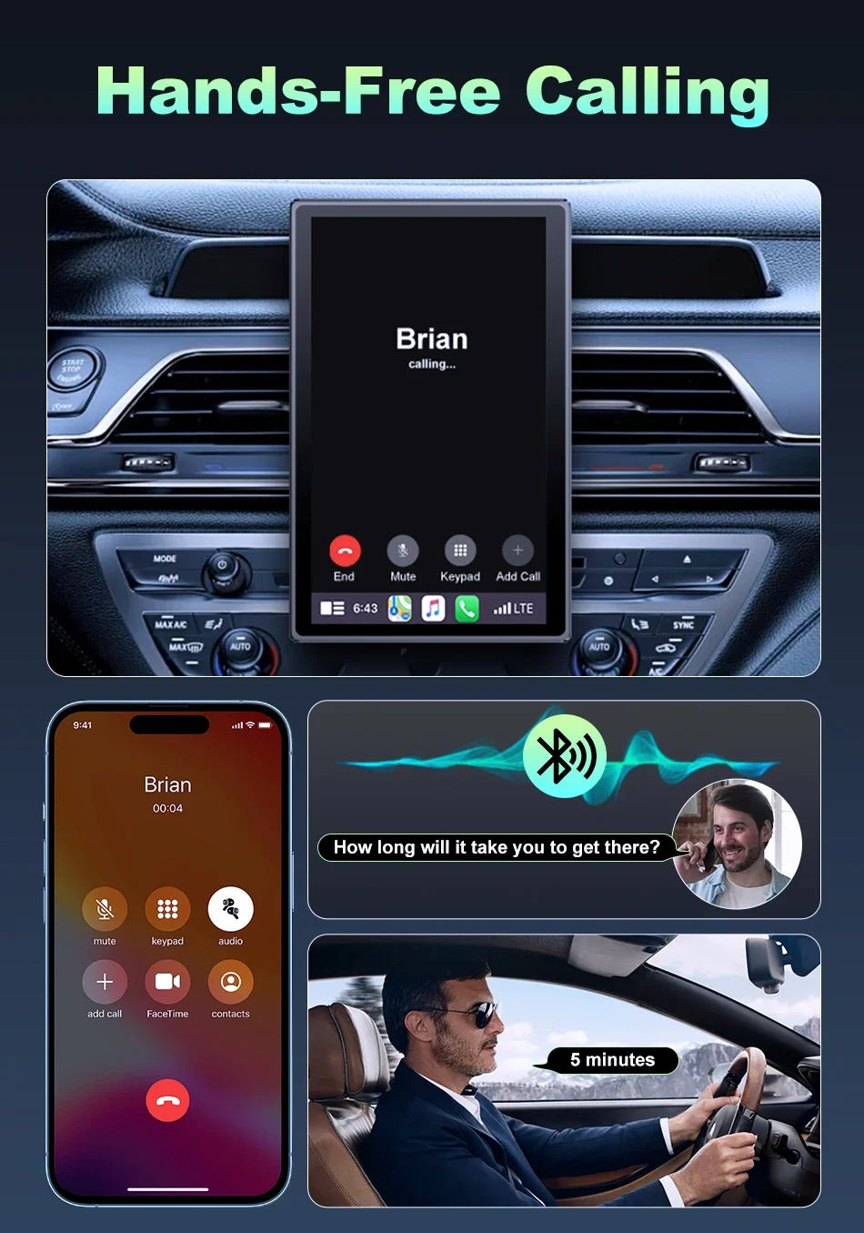 New 8 inch Carplay Screen for Car Wireless Carplay Android Auto Horizontal and Vertical Screen Navigation GPS Portable Car Radio