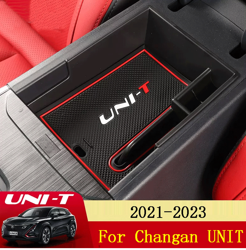 صندوق مسند الذراع الأيسر لسيارة Changan Unit Uni-t 2021 2022 2023 صندوق تخزين صندوق التحكم المركزي صندوق تخزين متعدد الوظائف الملحقات