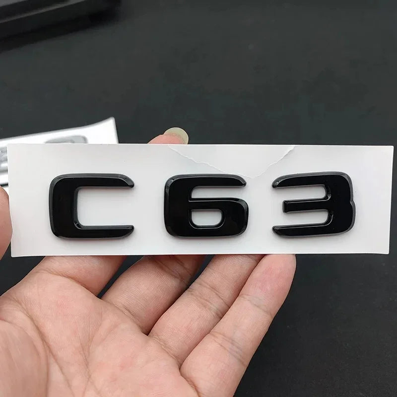 ملصق شعار صندوق السيارة ثلاثي الأبعاد من الكروم ABS لملحقات السيارة Mercedes AMG CE 63 W205 W204 W213 W212 W222 W221 C63 E63 S63
