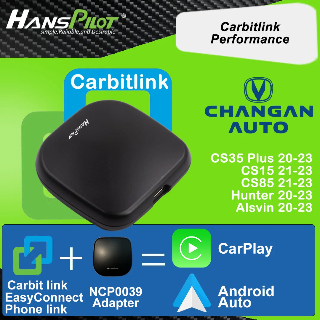 NCP0036 NCP0039 Changan CS35 plus، Hunter، Alsvin carbitlink محول اتصال سهل التحويل إلى CarPlay وAndroid Auto