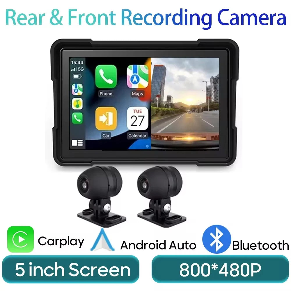 5'' Carplay for Motorcycle Screen Smart Screen Waterproof Wireless Android Auto Dash Board DVR Monitor Navigation GPS TPMS WiFi