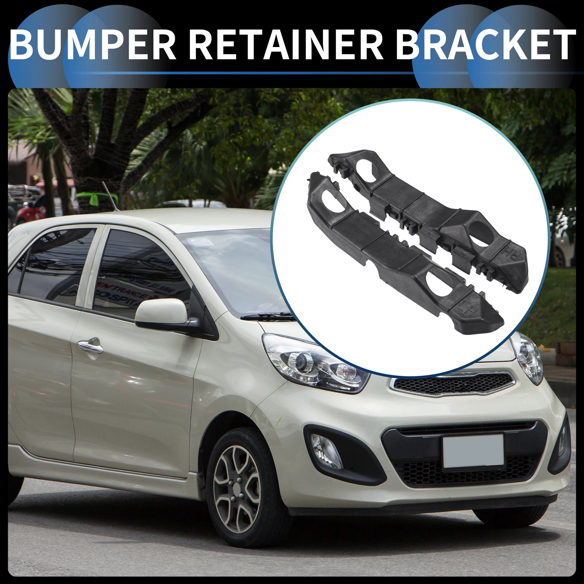 UXCELL Bumper Support Bracket Left Right Side Front Bumper Retainer for Kia Picanto 2012 865131Y000 865141Y000