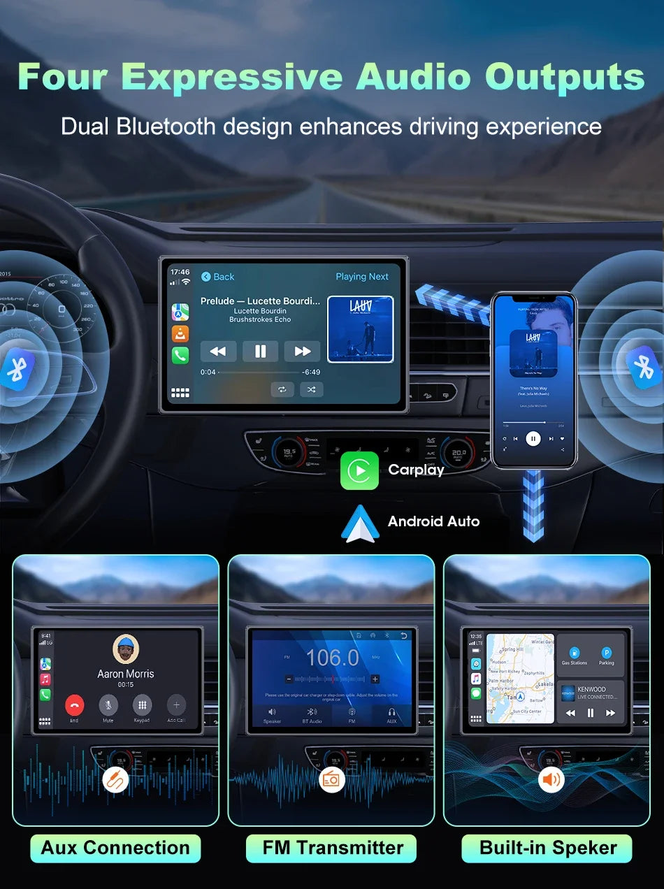 New 8 inch Carplay Screen for Car Wireless Carplay Android Auto Horizontal and Vertical Screen Navigation GPS Portable Car Radio