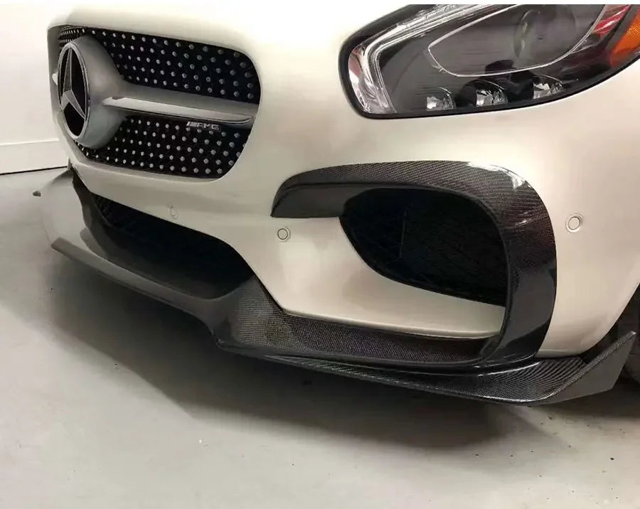 لمرسيدس بنز AMG GT GTS 2015-2016 ألياف الكربون سيارة شفة المصد الأمامي الشفة الأمامية الناشر الجبهة الذقن المفسد اكسسوارات السيارة