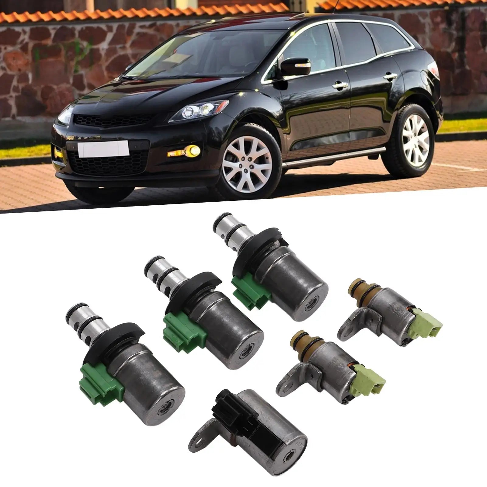 6pcs Transmission Shift Solenoid Set 4F27E Replacement for Mazda 2 3 5 6 CX-7 for mpv