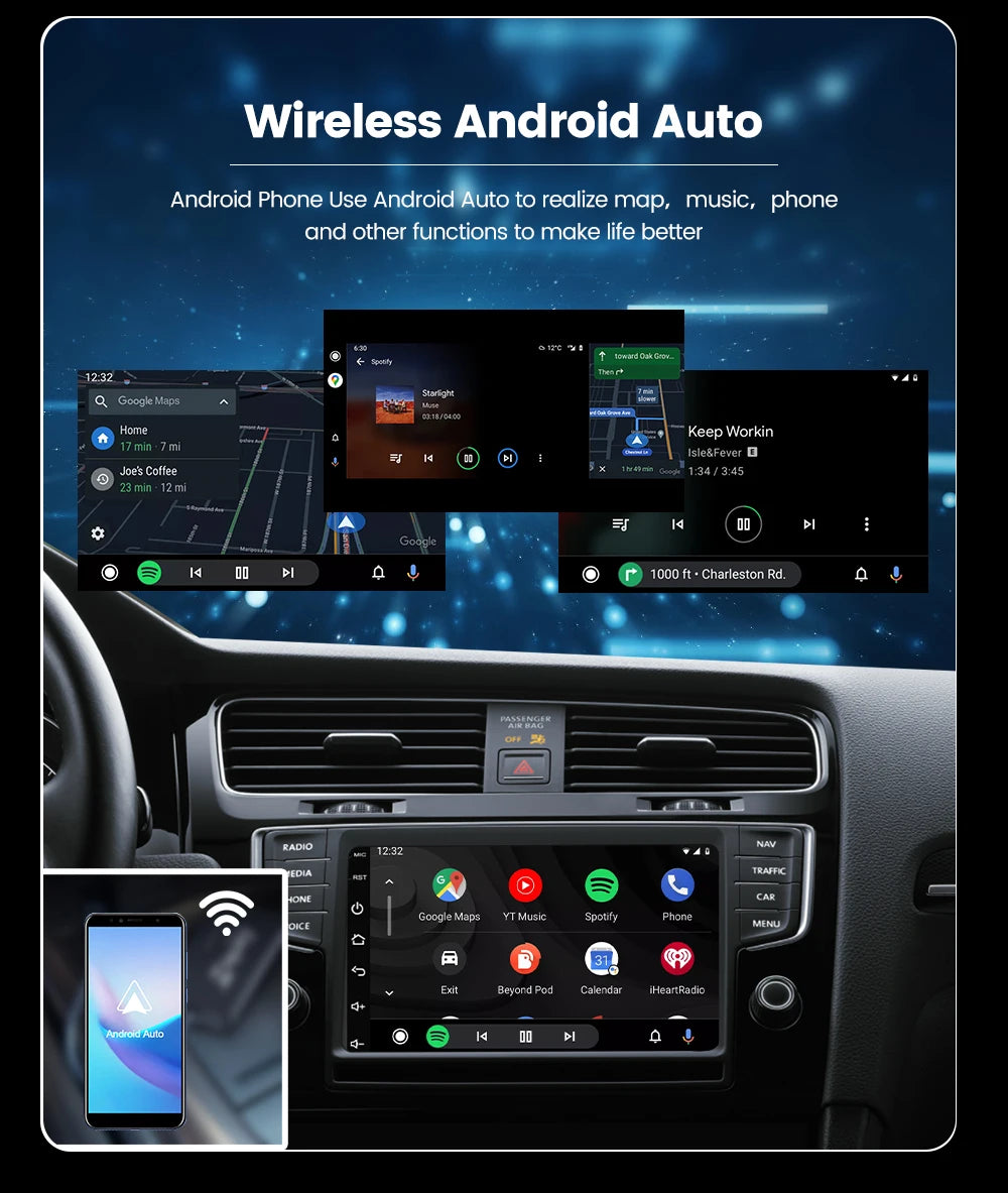 CarlinKit Wired or Wireless CarPlay Adapter USB Android Auto Dongle for Android Car Multimedia Mirrorlink Waze Spotify Autokit
