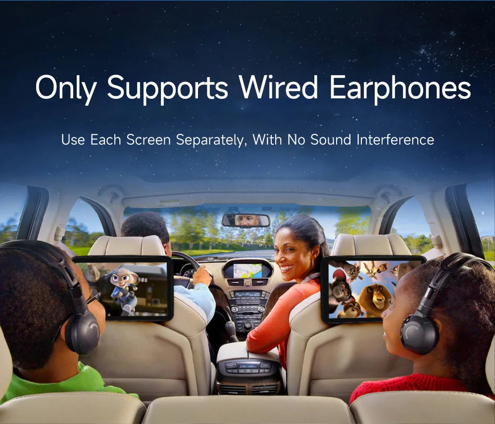 JIUYIN Car Screens Rear Seat Monitor Headrest TV Screen Android Auto CarPlay WiFi Movie/Netflix/Youtube Online Video Player