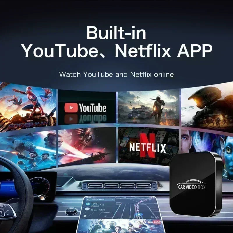 CarPlay Ai Box Wired to Wireless Andriod 12.0 & Carplay & Android Auto 3In1 Car Smart Multimedia Box Built-in Youtube Nexflit