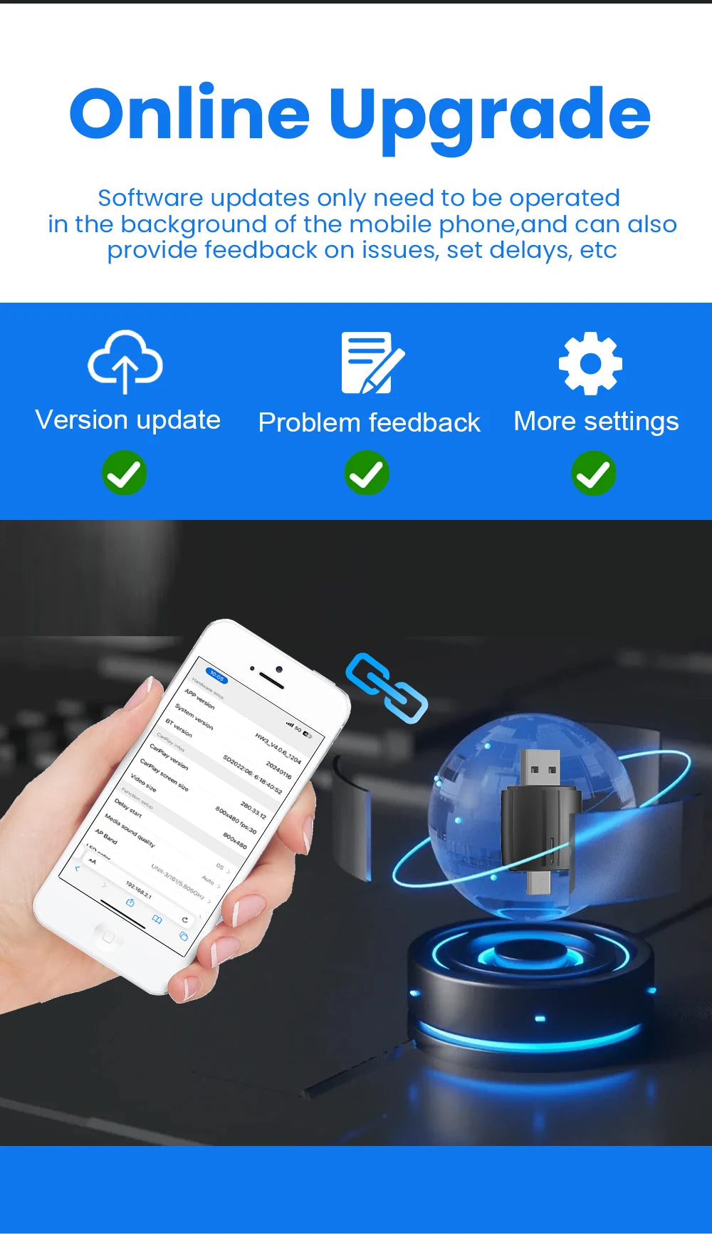 Android Auto Wireless Carplay Type-c USB Bluetooth Wifi Plug and Play 2In1 Dongle For Chevrolet Citroen Buick Cadillac Chery VW