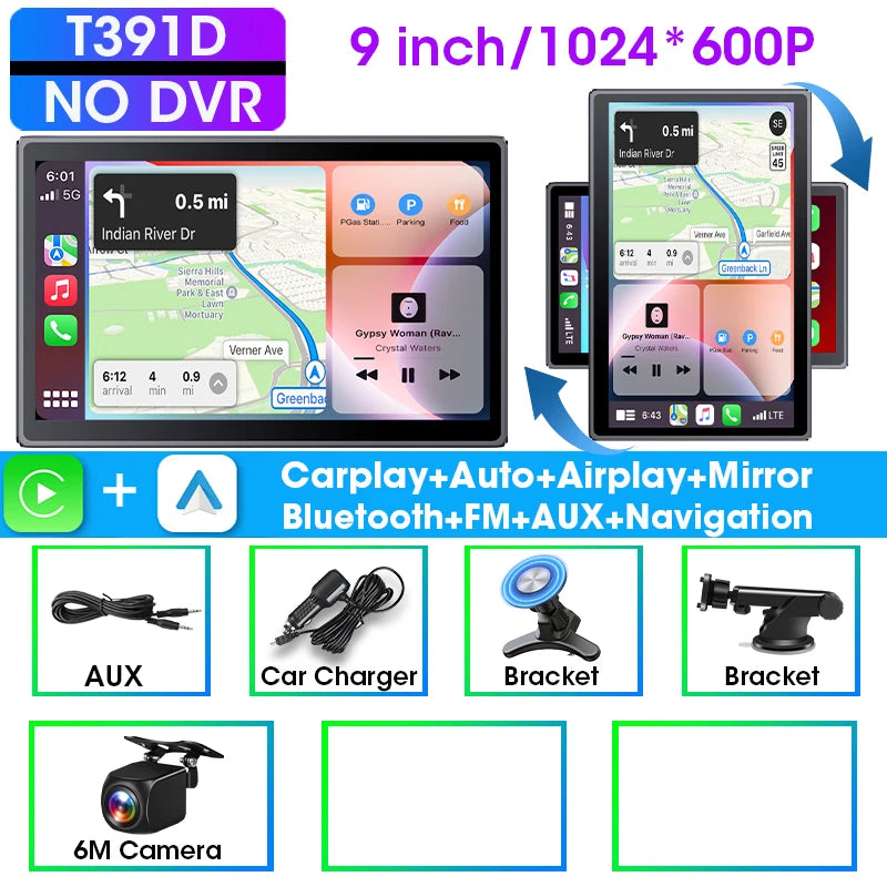 New 7/8/9" Carplay Screen for Car Vertical Screen Car Radio Wireless Carplay Android Auto Multimedia Video Player Car Monitors