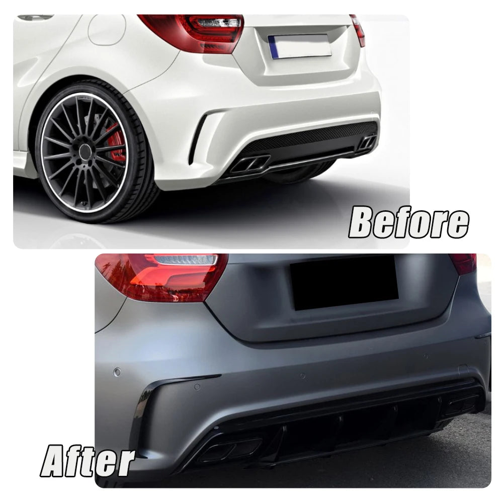 أجنحة مصد خلفي منقسمة لسيارة مرسيدس بنز الفئة A W176 A180 A200 A250 A45 AMG موديلات 2014 و2015 و2016 و2017 و2018