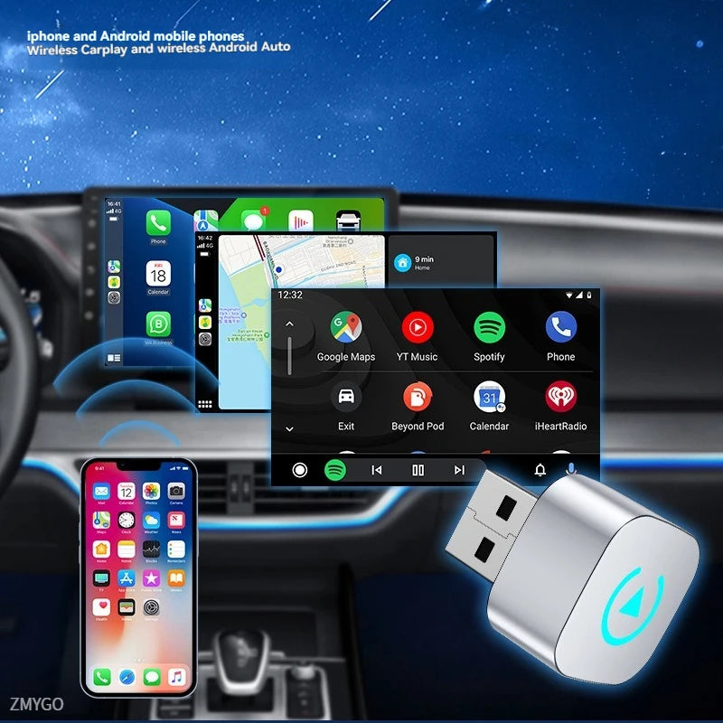 Carplay AI Box Android 13 Original Wired Carplay 2in1 wifi Bluetooth mini Portable Auto Cars Wireless Carplay Android Auto Box