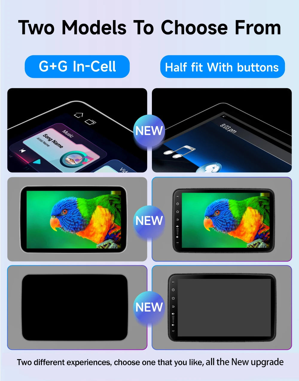 JIUYIN Car Screens Rear Seat Monitor Headrest TV Screen Android Auto CarPlay WiFi Movie/Netflix/Youtube Online Video Player