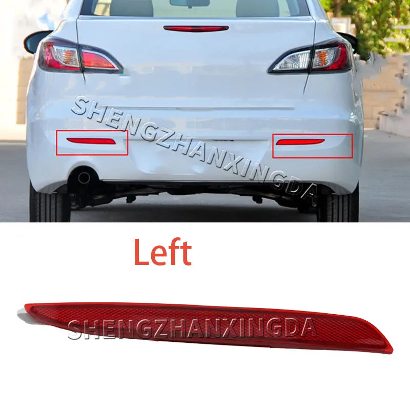 For Mazda 3 Bl 2009- 2013Rear Bumper Reflector Fog Warning Light Car Durability for Mazda Left+Right Lighting Part Red Replace 2009~2013