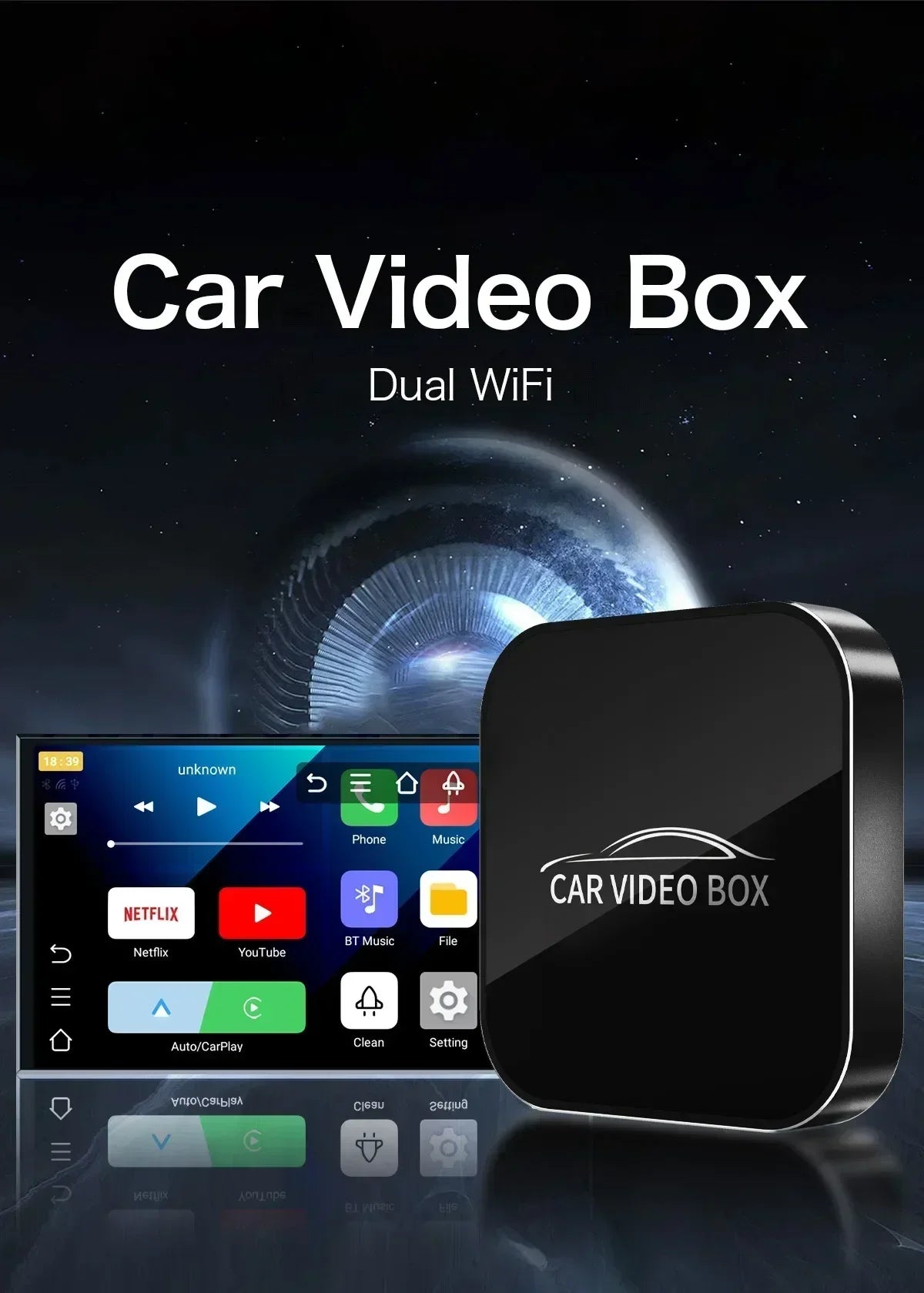 CarPlay Ai Box Wired to Wireless Andriod 12.0 & Carplay & Android Auto 3In1 Car Smart Multimedia Box Built-in Youtube Nexflit