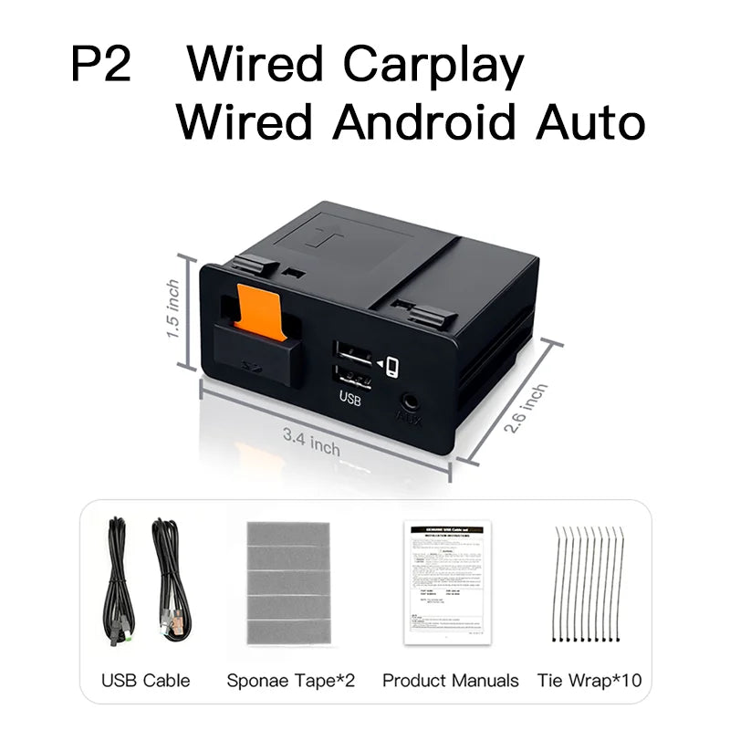New Upgrade  CarPlay Android Auto USB Hub Adapter for Mazda 2 3 6 CX3 CX5 CX8 CX9 MX5 miata TK78669U0C Retrofit Kit 00008FZ34