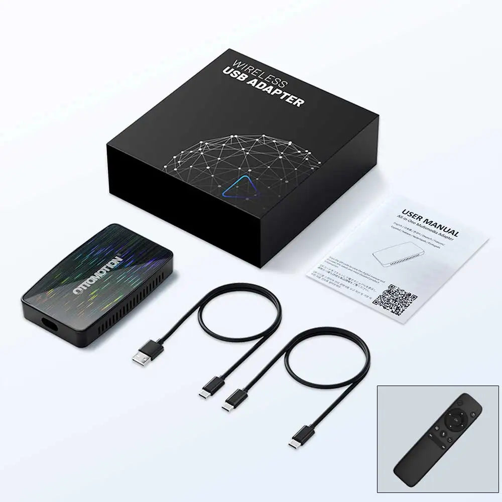Play2Video Pro Wireless CarPlay Android Auto All-in-one Adapter Built-in 5 Video App Support TV Box Car Play Newest 2025