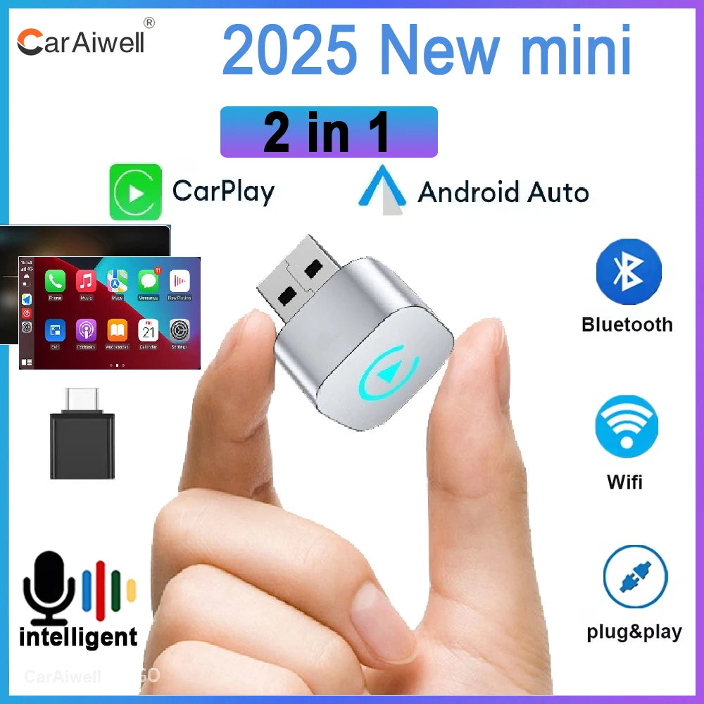 Carplay AI Box Android 13 Original Wired Carplay 2in1 wifi Bluetooth mini Portable Auto Cars Wireless Carplay Android Auto Box