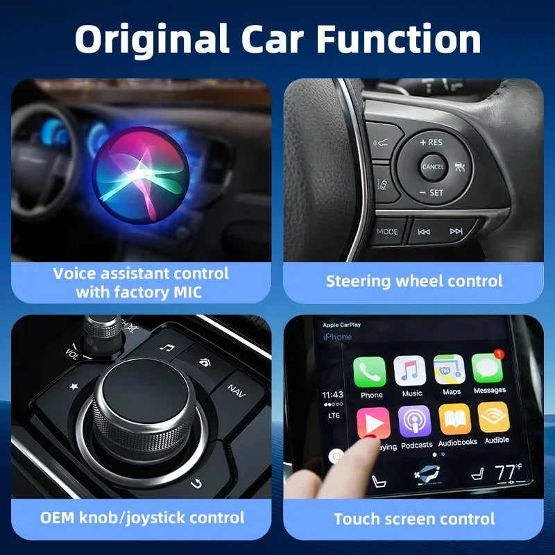 2 in1 Wired to Wireless CarPlay Adapter Plug & Plug Auto Connect Converts for Wired Cars Compatible CarPlay & Android Auto