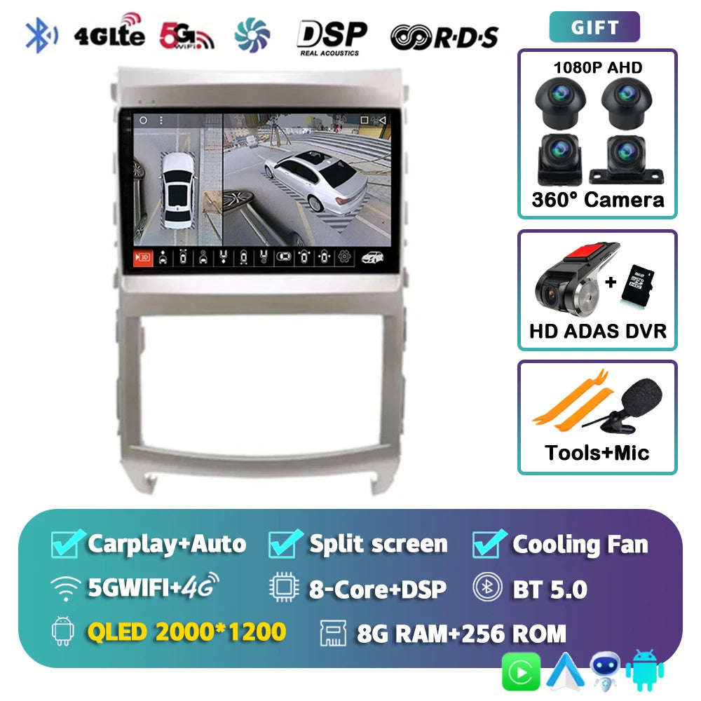 Android 14 For Hyundai Veracruz ix55 2006-2015 2K QLED Android Car Radio Multimedia Video Player GPS Stereo CarPlay 4G Head Unit