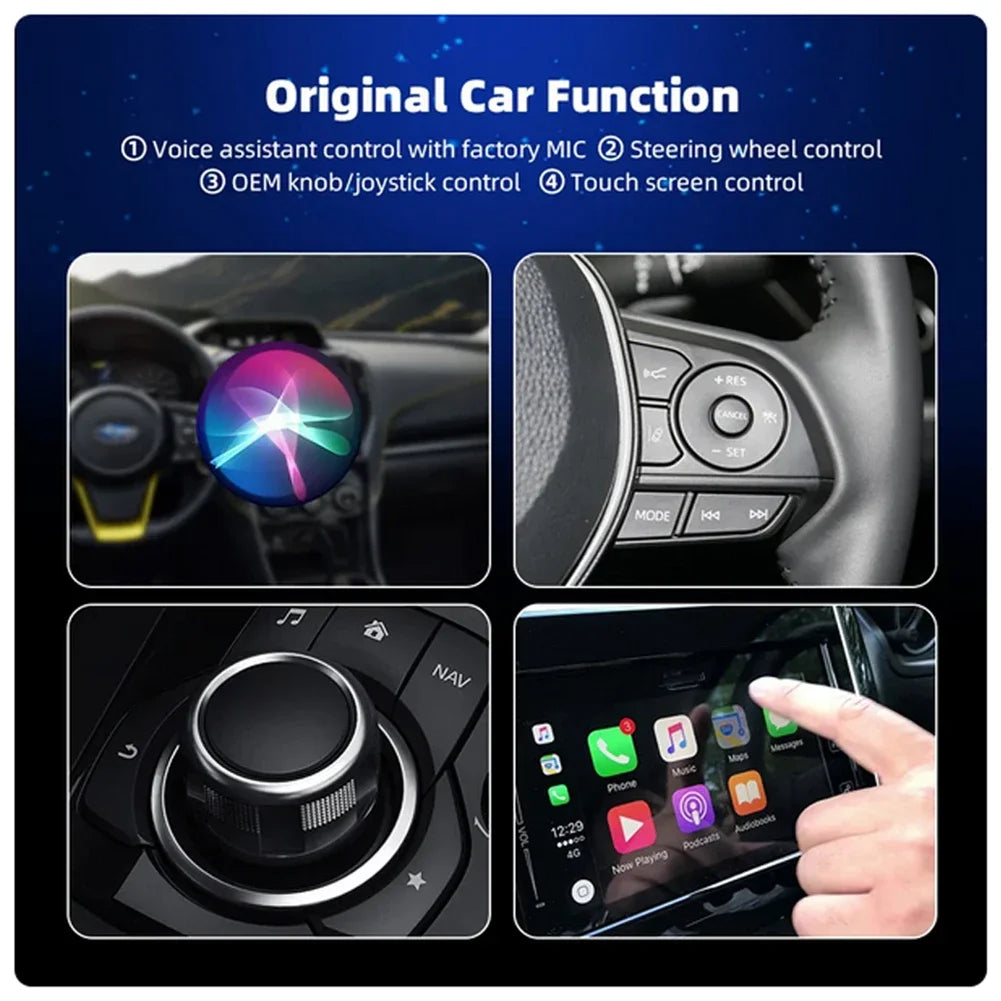Carplay Wireless Dongle Wifi Bluetooth-compatible Auto Connect Car Play Adapter Voice Control Wireless Carplay for Car Upgrade