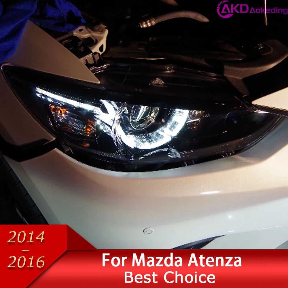 Car Headlights For Mazda 6 Atenza 2013-2016 LED Headlights Assembly Upgrade DRL Bicofal Lens Dynamic Signal Lamp Accessories